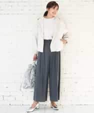 FKKGD30090 MK MICHEL KLEIN(MK ミッシェルクラン) [洗える]ビーズ刺繍ロゴTシャツ ベージュ