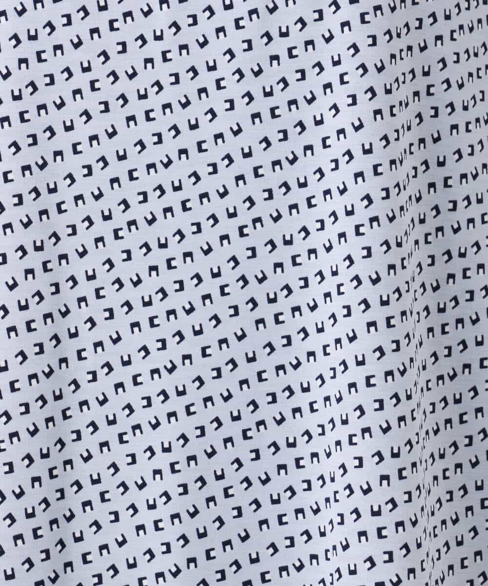 FKKGD31140 MK MICHEL KLEIN(MK ミッシェルクラン) 幾何柄ボウタイジャージーカットソー/洗える ライトブルー