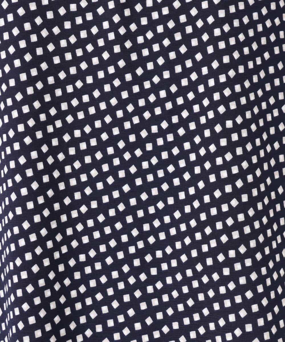 FKKGD31140 MK MICHEL KLEIN(MK ミッシェルクラン) 幾何柄ボウタイジャージーカットソー/洗える ライトブルー