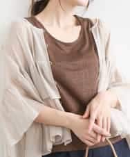 FKKGD32045 MK MICHEL KLEIN(MK ミッシェルクラン) ラメタンクトップ/UVカット/洗える ブラウン