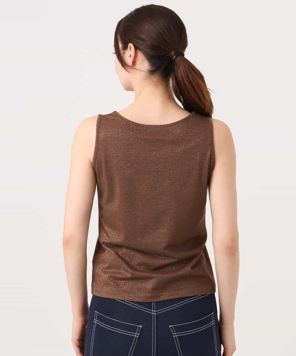 FKKGD32045 MK MICHEL KLEIN(MK ミッシェルクラン) ラメタンクトップ/UVカット/洗える ブラウン