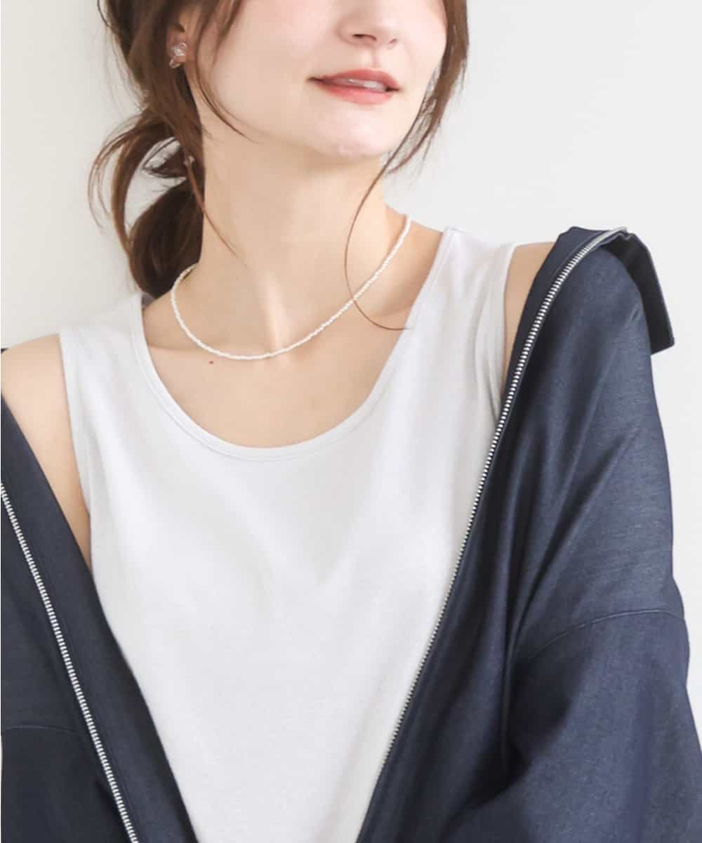 FKKGD32045 MK MICHEL KLEIN(MK ミッシェルクラン) ラメタンクトップ/UVカット/洗える シルバー