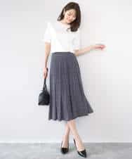 FKKGD33090 MK MICHEL KLEIN(MK ミッシェルクラン) シルケットフライス半袖カットソー/洗える ホワイト