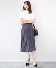 FKKGD33090 MK MICHEL KLEIN(MK ミッシェルクラン) シルケットフライス半袖カットソー/洗える ホワイト