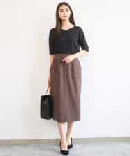 FKKGD40090 MK MICHEL KLEIN(MK ミッシェルクラン) 2wayネックデザインポンチカットソー/接触冷感/UVカット/洗える ベージュ