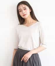 FKKGD40090 MK MICHEL KLEIN(MK ミッシェルクラン) 2wayネックデザインポンチカットソー/接触冷感/UVカット/洗える ベージュ