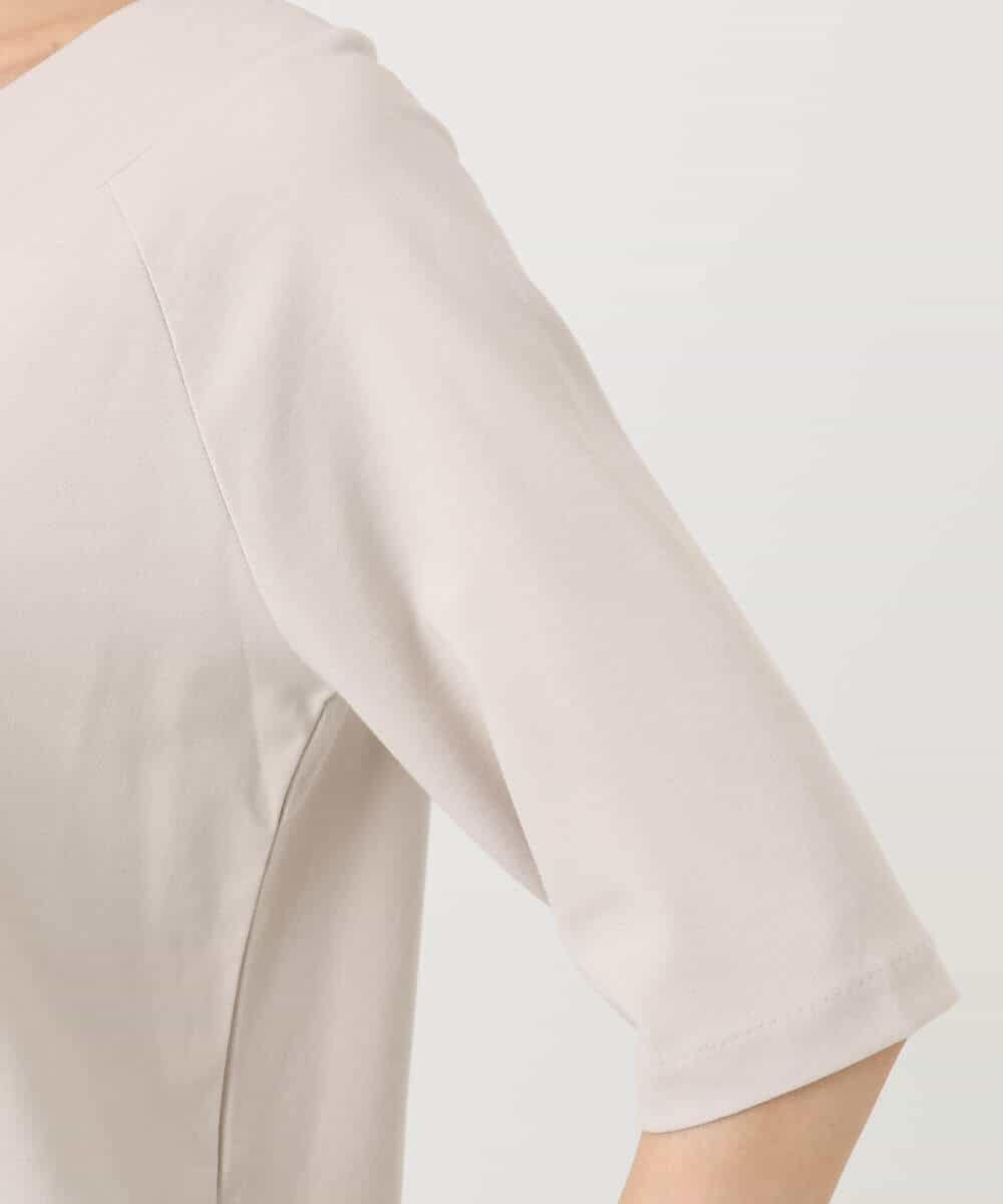 FKKGD40090 MK MICHEL KLEIN(MK ミッシェルクラン) 2wayネックデザインポンチカットソー/接触冷感/UVカット/洗える ベージュ