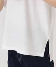 FKKGD41080 MK MICHEL KLEIN(MK ミッシェルクラン) ニュアンス配色コットンロゴTシャツ/洗える ホワイト