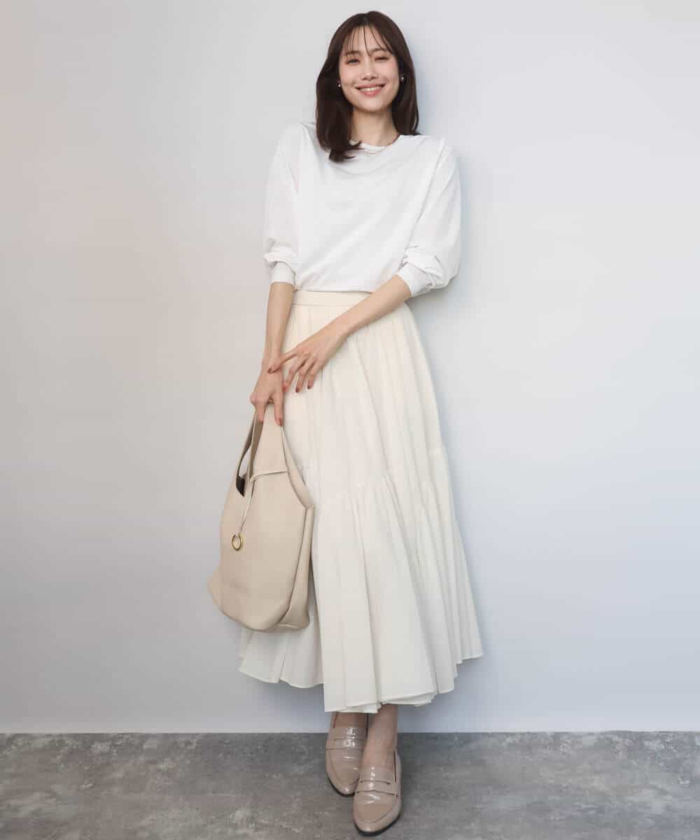 FKKGD42100 MK MICHEL KLEIN(MK ミッシェルクラン) シルケット天竺リラックスカットソー/接触冷感/洗える ブラウン