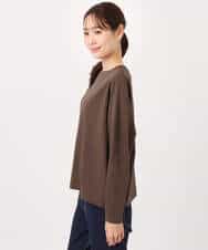 FKKGD42100 MK MICHEL KLEIN(MK ミッシェルクラン) シルケット天竺リラックスカットソー/接触冷感/洗える ブラウン