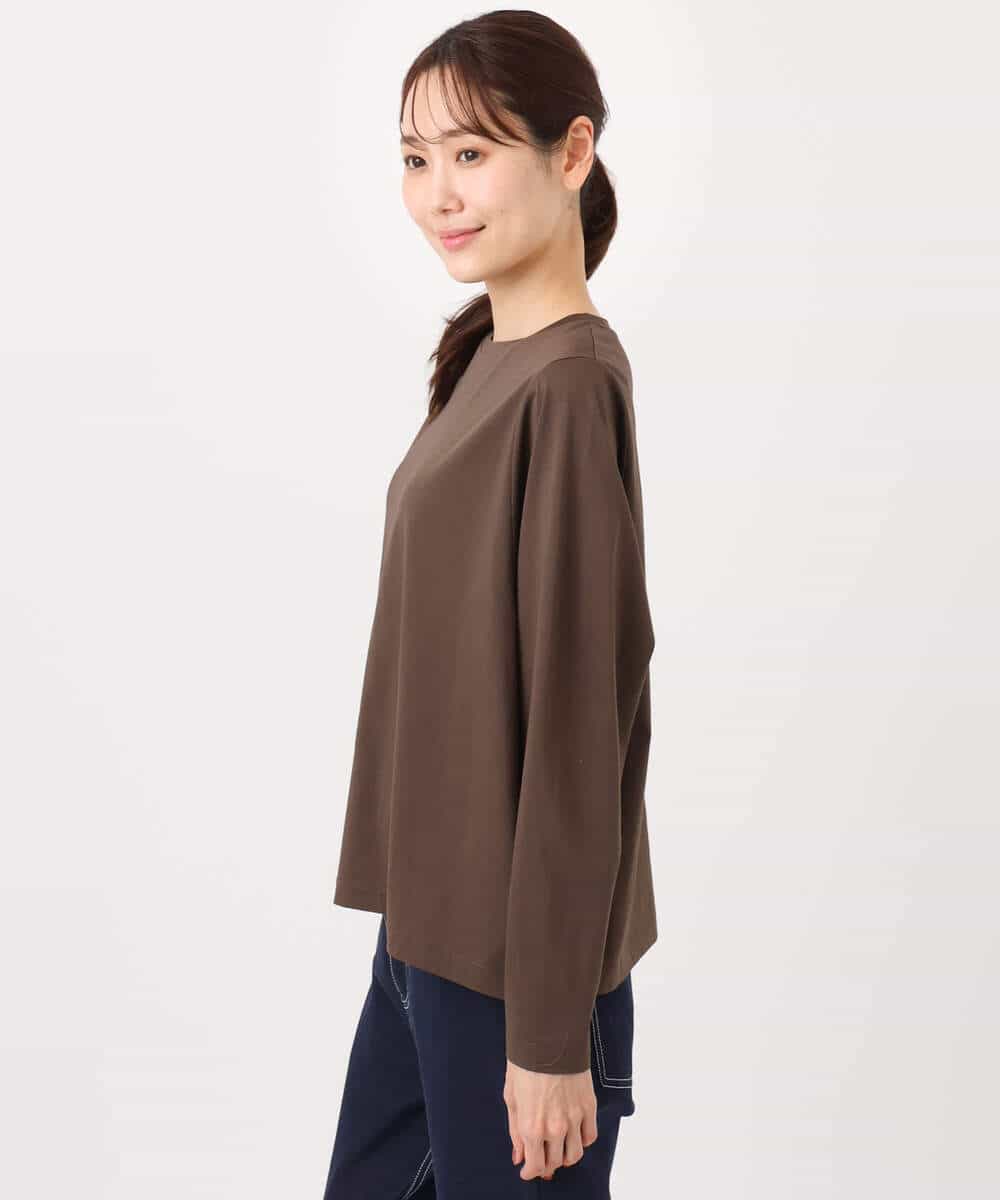 FKKGD42100 MK MICHEL KLEIN(MK ミッシェルクラン) シルケット天竺リラックスカットソー/接触冷感/洗える ブラウン