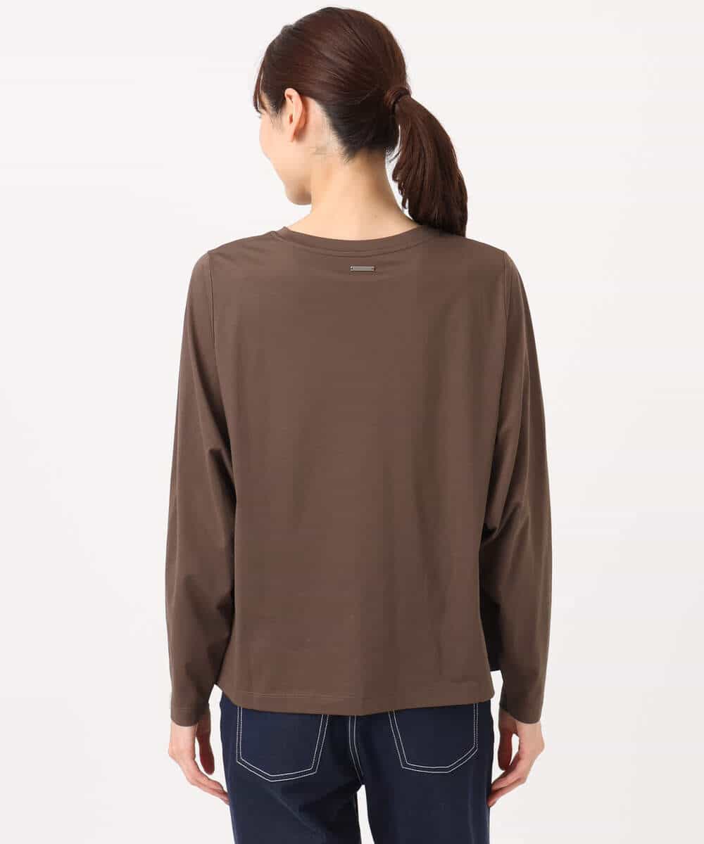 FKKGD42100 MK MICHEL KLEIN(MK ミッシェルクラン) シルケット天竺リラックスカットソー/接触冷感/洗える ブラウン