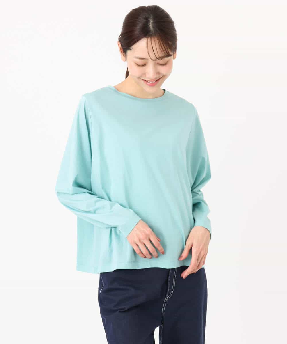 FKKGD42100 MK MICHEL KLEIN(MK ミッシェルクラン) シルケット天竺リラックスカットソー/接触冷感/洗える ブラウン