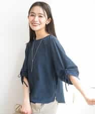 FKKGD43120 MK MICHEL KLEIN(MK ミッシェルクラン) ドロストスリーブデザインカットソー/洗える モスグリーン