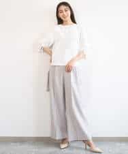 FKKGD43120 MK MICHEL KLEIN(MK ミッシェルクラン) ドロストスリーブデザインカットソー/洗える モスグリーン