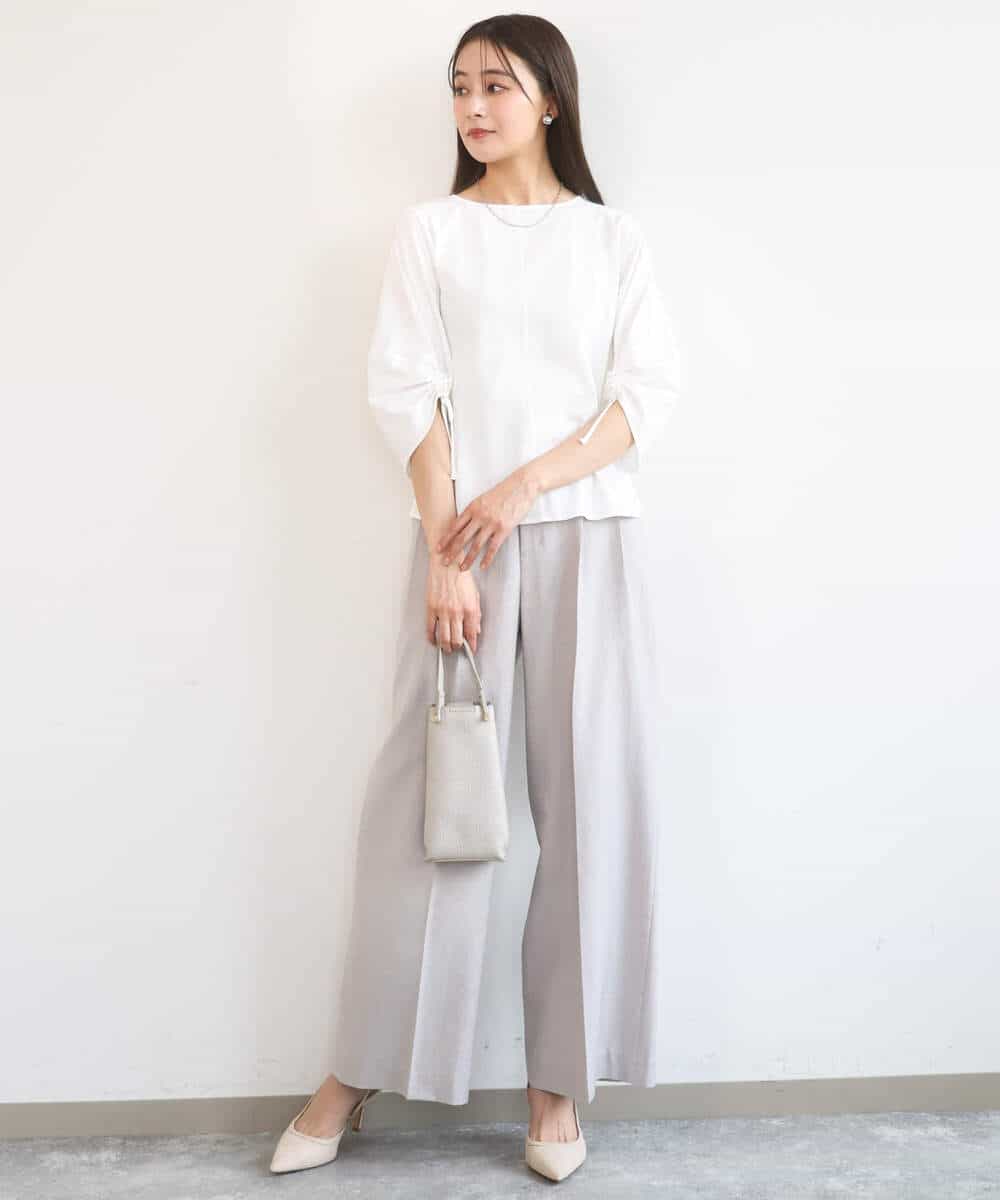 FKKGD43120 MK MICHEL KLEIN(MK ミッシェルクラン) ドロストスリーブデザインカットソー/洗える モスグリーン