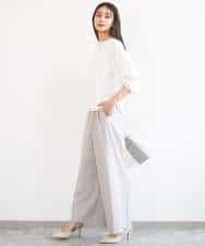 FKKGD43120 MK MICHEL KLEIN(MK ミッシェルクラン) ドロストスリーブデザインカットソー/洗える モスグリーン