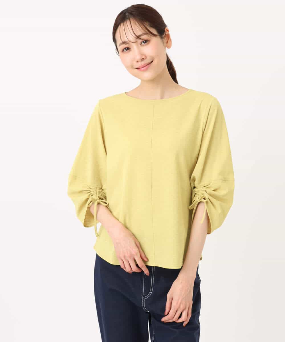 FKKGD43120 MK MICHEL KLEIN(MK ミッシェルクラン) ドロストスリーブデザインカットソー/洗える モスグリーン