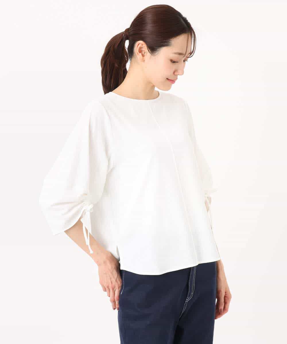 FKKGD43120 MK MICHEL KLEIN(MK ミッシェルクラン) ドロストスリーブデザインカットソー/洗える モスグリーン