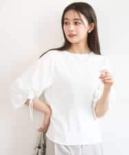 FKKGD43120 MK MICHEL KLEIN(MK ミッシェルクラン) ドロストスリーブデザインカットソー/洗える ホワイト