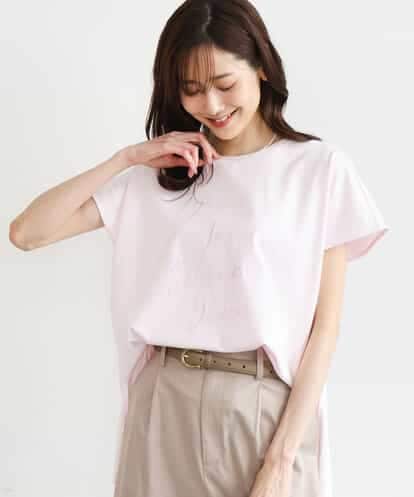 FKKGD50085 MK MICHEL KLEIN [洗える]ニュアンスロゴ フレンチスリーブTシャツ