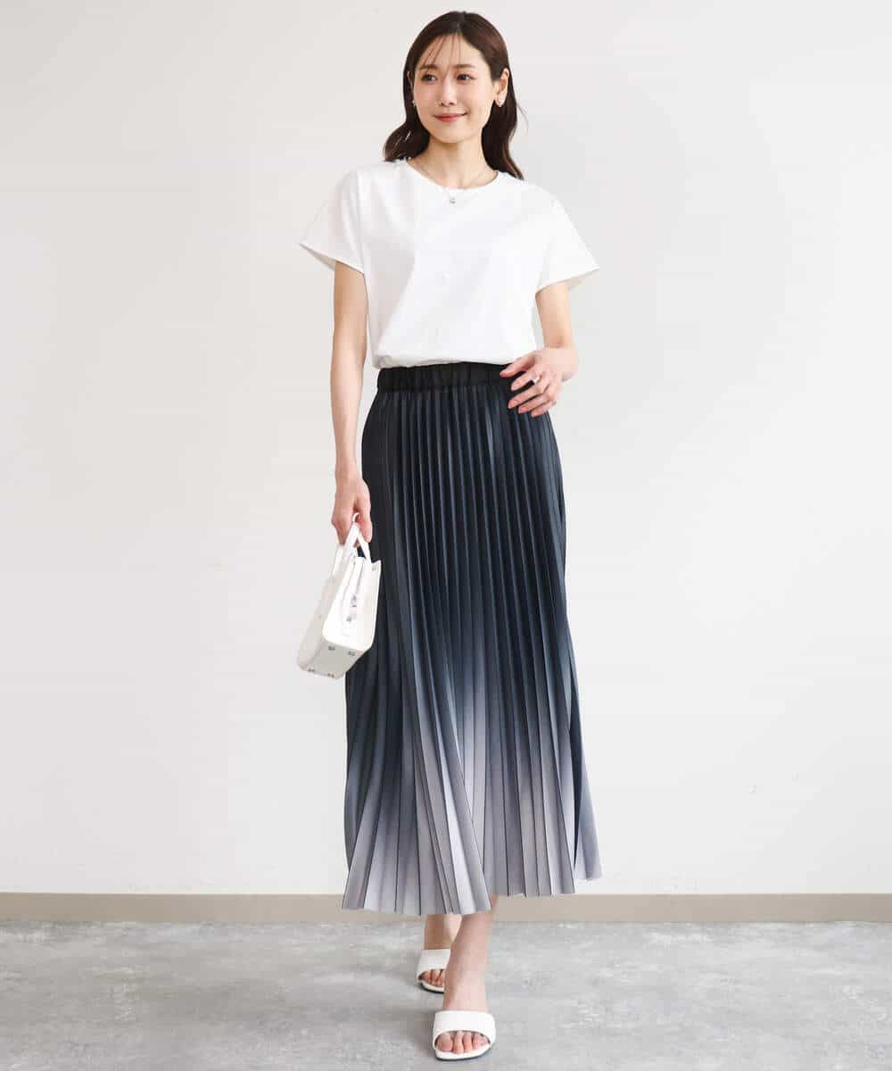 FKKGD50085 MK MICHEL KLEIN(MK ミッシェルクラン) [洗える]ニュアンスロゴ フレンチスリーブTシャツ ピンク