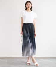 FKKGD50085 MK MICHEL KLEIN(MK ミッシェルクラン) [洗える]ニュアンスロゴ フレンチスリーブTシャツ ピンク