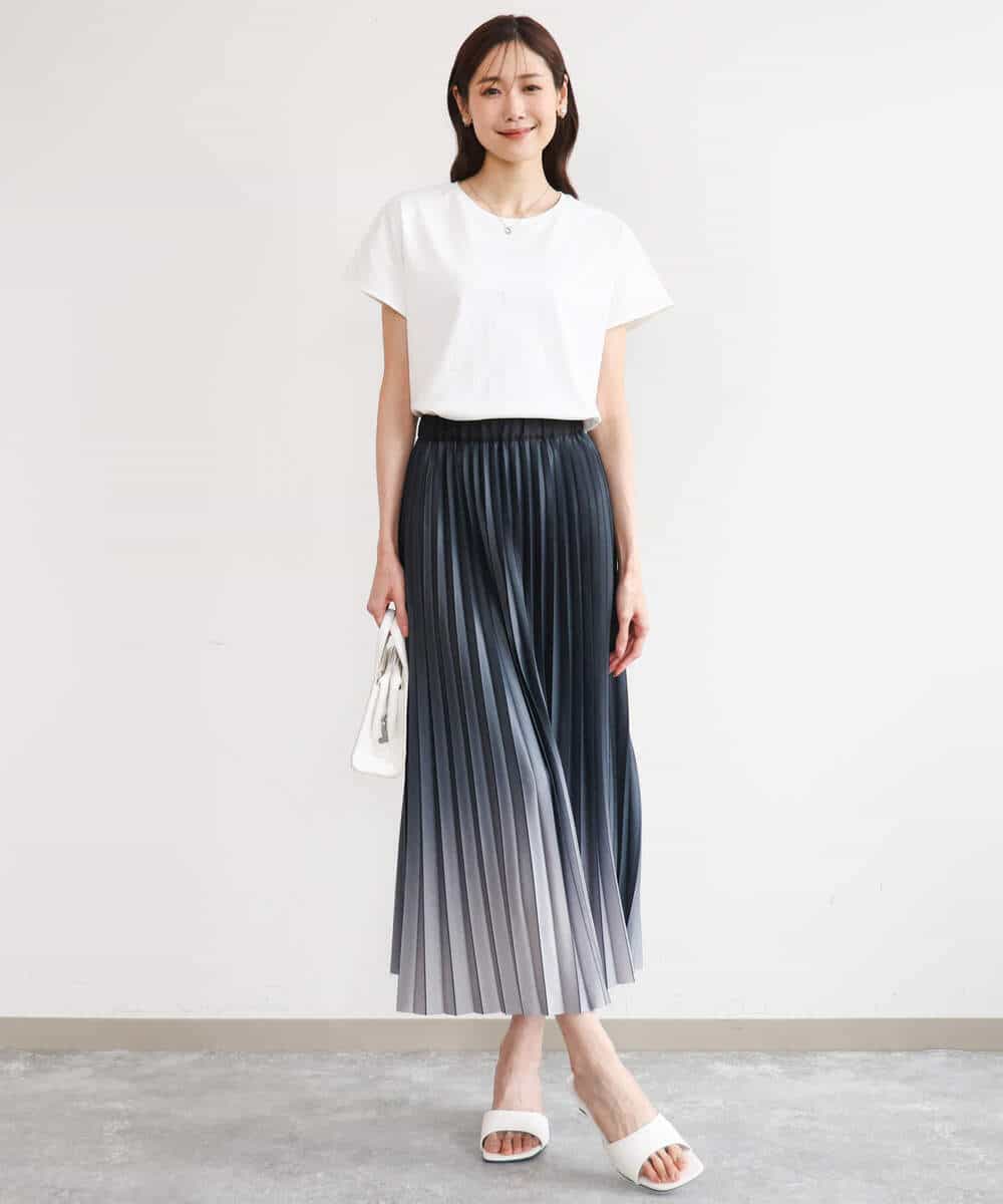 FKKGD50085 MK MICHEL KLEIN(MK ミッシェルクラン) [洗える]ニュアンスロゴ フレンチスリーブTシャツ ピンク