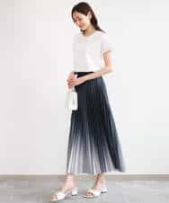 FKKGD50085 MK MICHEL KLEIN(MK ミッシェルクラン) [洗える]ニュアンスロゴ フレンチスリーブTシャツ ピンク