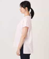 FKKGD50085 MK MICHEL KLEIN(MK ミッシェルクラン) [洗える]ニュアンスロゴ フレンチスリーブTシャツ ピンク