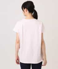 FKKGD50085 MK MICHEL KLEIN(MK ミッシェルクラン) [洗える]ニュアンスロゴ フレンチスリーブTシャツ ピンク