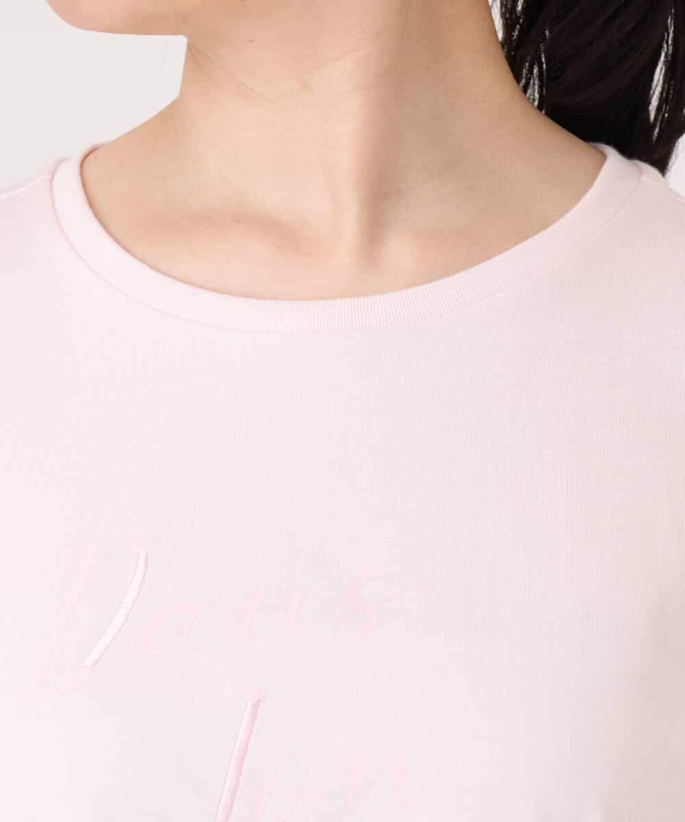 FKKGD50085 MK MICHEL KLEIN(MK ミッシェルクラン) [洗える]ニュアンスロゴ フレンチスリーブTシャツ ピンク