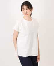 FKKGD50085 MK MICHEL KLEIN(MK ミッシェルクラン) [洗える]ニュアンスロゴ フレンチスリーブTシャツ ピンク