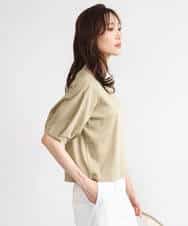 FKKGD51120 MK MICHEL KLEIN(MK ミッシェルクラン) [接触冷感/洗える]シルケットスムース タックスリーブカットソー ホワイト