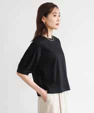 FKKGD51120 MK MICHEL KLEIN(MK ミッシェルクラン) [接触冷感/洗える]シルケットスムース タックスリーブカットソー ホワイト