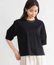 FKKGD51120 MK MICHEL KLEIN(MK ミッシェルクラン) [接触冷感/洗える]シルケットスムース タックスリーブカットソー ホワイト