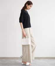 FKKGD51120 MK MICHEL KLEIN(MK ミッシェルクラン) [接触冷感/洗える]シルケットスムース タックスリーブカットソー ホワイト