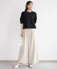 FKKGD51120 MK MICHEL KLEIN(MK ミッシェルクラン) [接触冷感/洗える]シルケットスムース タックスリーブカットソー ホワイト