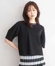 FKKGD51120 MK MICHEL KLEIN(MK ミッシェルクラン) [接触冷感/洗える]シルケットスムース タックスリーブカットソー ホワイト