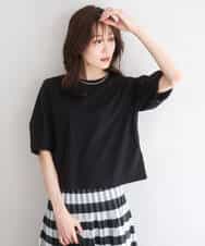 FKKGD51120 MK MICHEL KLEIN(MK ミッシェルクラン) [接触冷感/洗える]シルケットスムース タックスリーブカットソー ホワイト