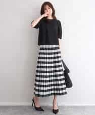 FKKGD51120 MK MICHEL KLEIN(MK ミッシェルクラン) [接触冷感/洗える]シルケットスムース タックスリーブカットソー ホワイト