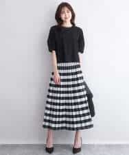 FKKGD51120 MK MICHEL KLEIN(MK ミッシェルクラン) [接触冷感/洗える]シルケットスムース タックスリーブカットソー ホワイト