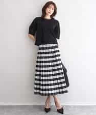 FKKGD51120 MK MICHEL KLEIN(MK ミッシェルクラン) [接触冷感/洗える]シルケットスムース タックスリーブカットソー ホワイト