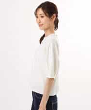 FKKGD51120 MK MICHEL KLEIN(MK ミッシェルクラン) [接触冷感/洗える]シルケットスムース タックスリーブカットソー ホワイト