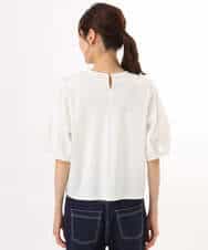 FKKGD51120 MK MICHEL KLEIN(MK ミッシェルクラン) [接触冷感/洗える]シルケットスムース タックスリーブカットソー ホワイト