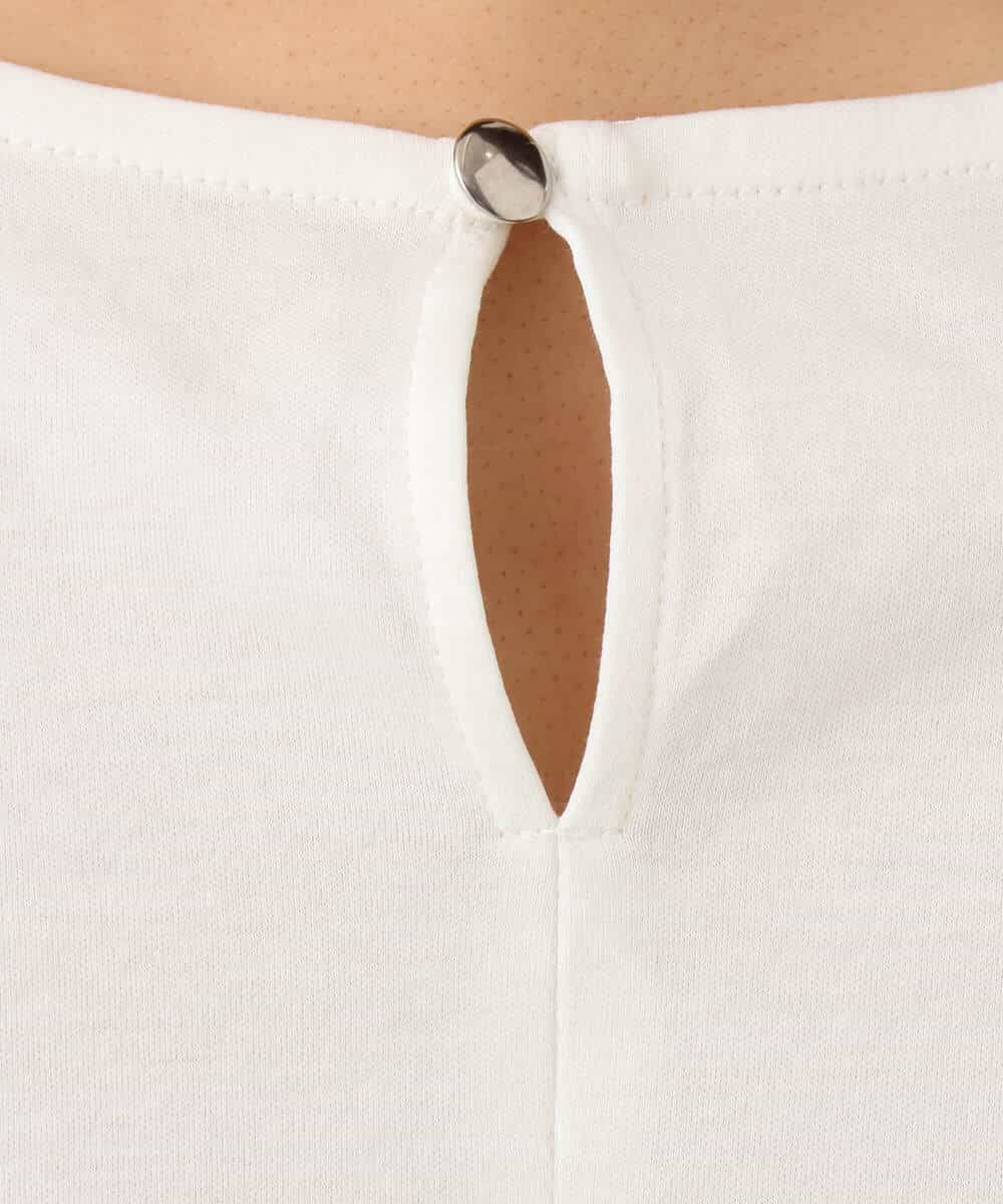 FKKGD51120 MK MICHEL KLEIN(MK ミッシェルクラン) [接触冷感/洗える]シルケットスムース タックスリーブカットソー ホワイト