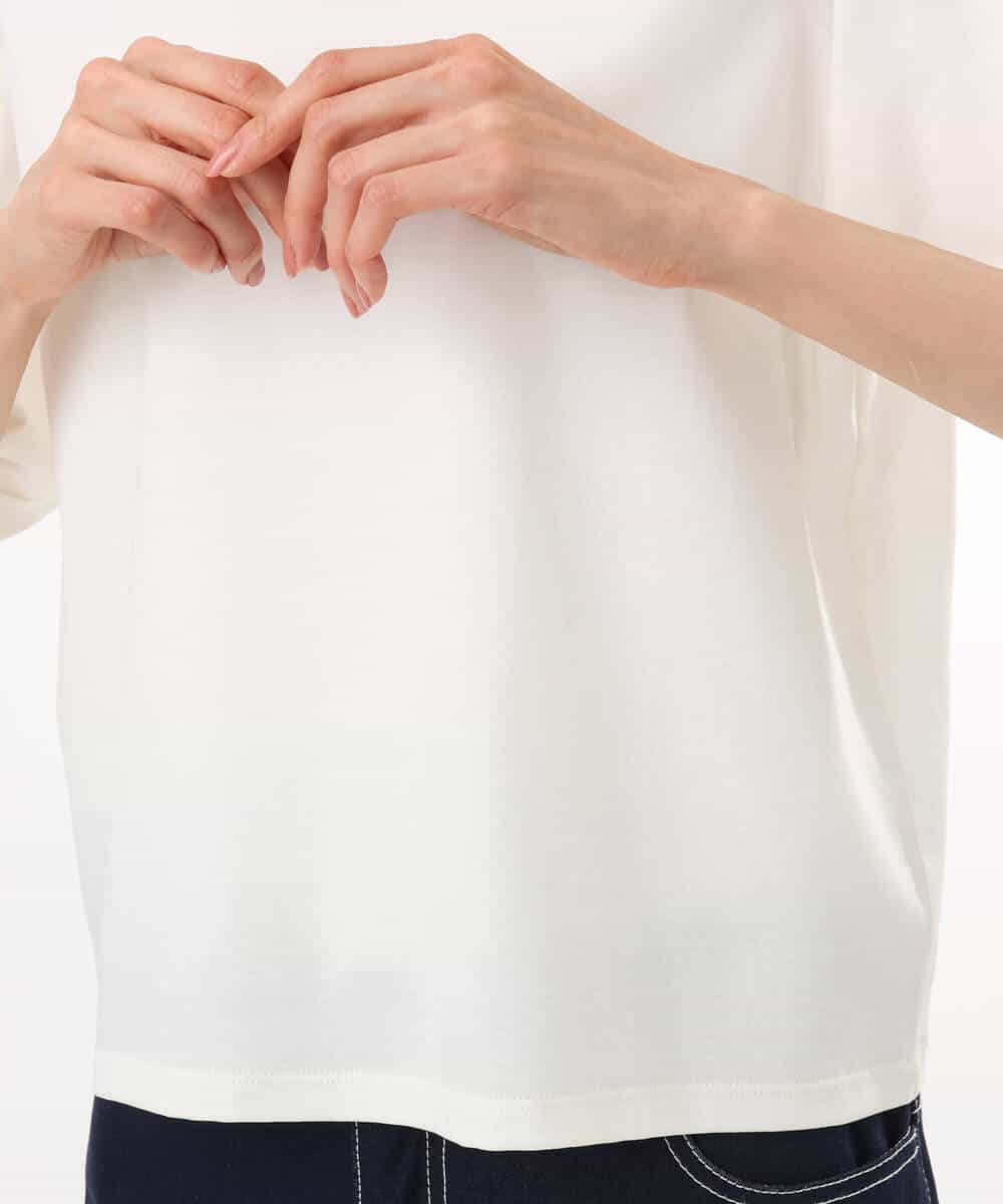 FKKGD51120 MK MICHEL KLEIN(MK ミッシェルクラン) [接触冷感/洗える]シルケットスムース タックスリーブカットソー ホワイト