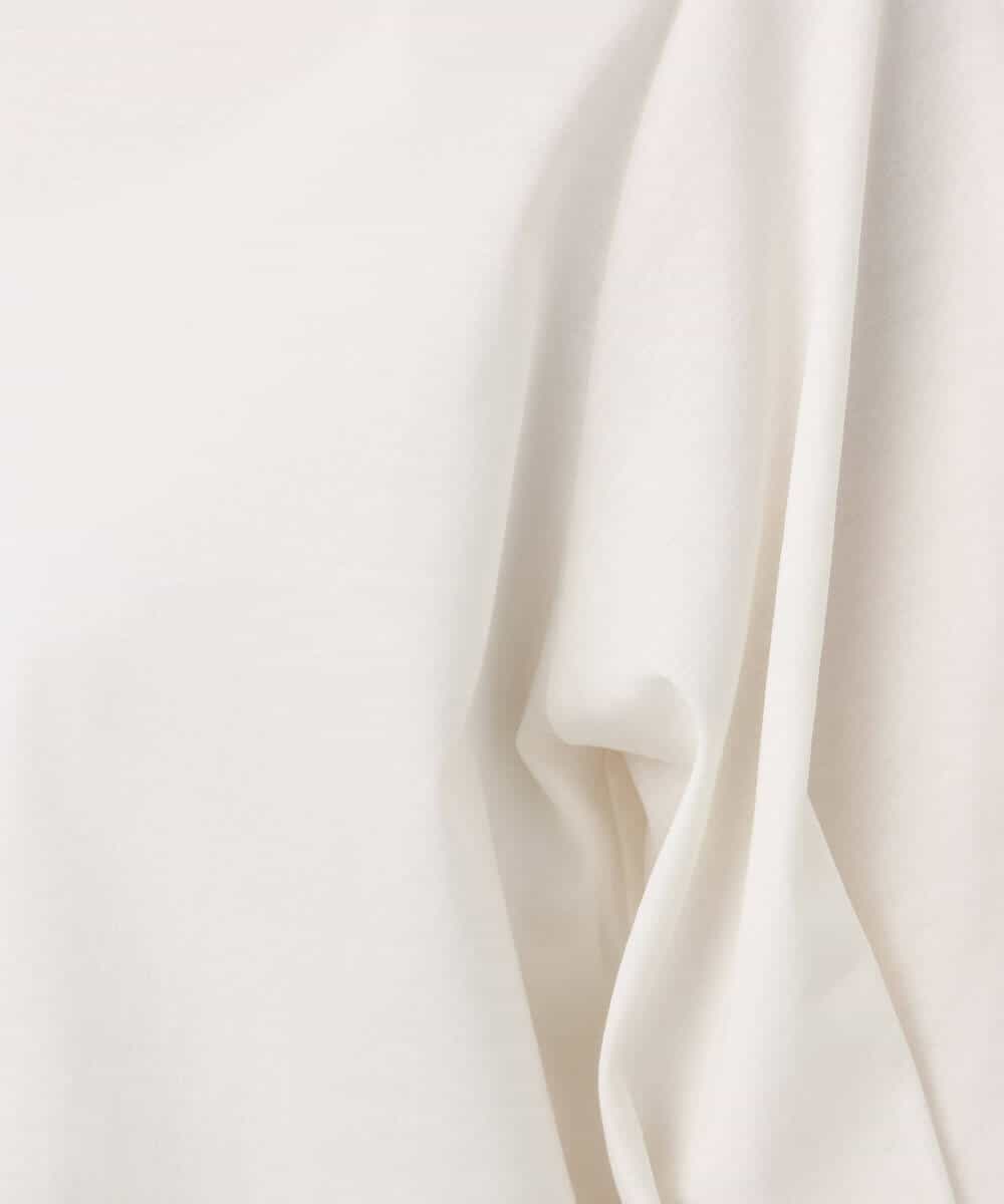 FKKGD51120 MK MICHEL KLEIN(MK ミッシェルクラン) [接触冷感/洗える]シルケットスムース タックスリーブカットソー ホワイト