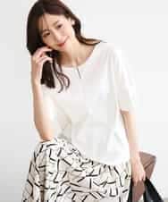 FKKGD52120 MK MICHEL KLEIN(MK ミッシェルクラン) [接触冷感/洗える]シルケットスムース ドルマンスリーブカットソー ホワイト