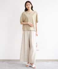 FKKGD52120 MK MICHEL KLEIN(MK ミッシェルクラン) [接触冷感/洗える]シルケットスムース ドルマンスリーブカットソー ホワイト